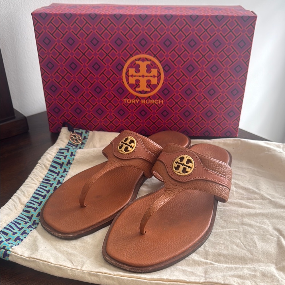 Tory Burch Brown Leather Sandals